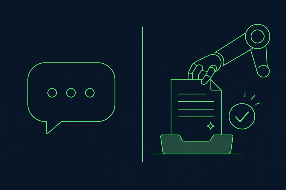 Differenza tra una chat AI che dà risposte e Cowork che porta a termine il lavoro