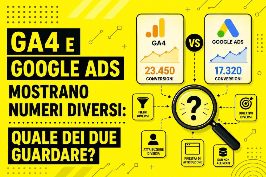 Google ads e GA4 dati differenti