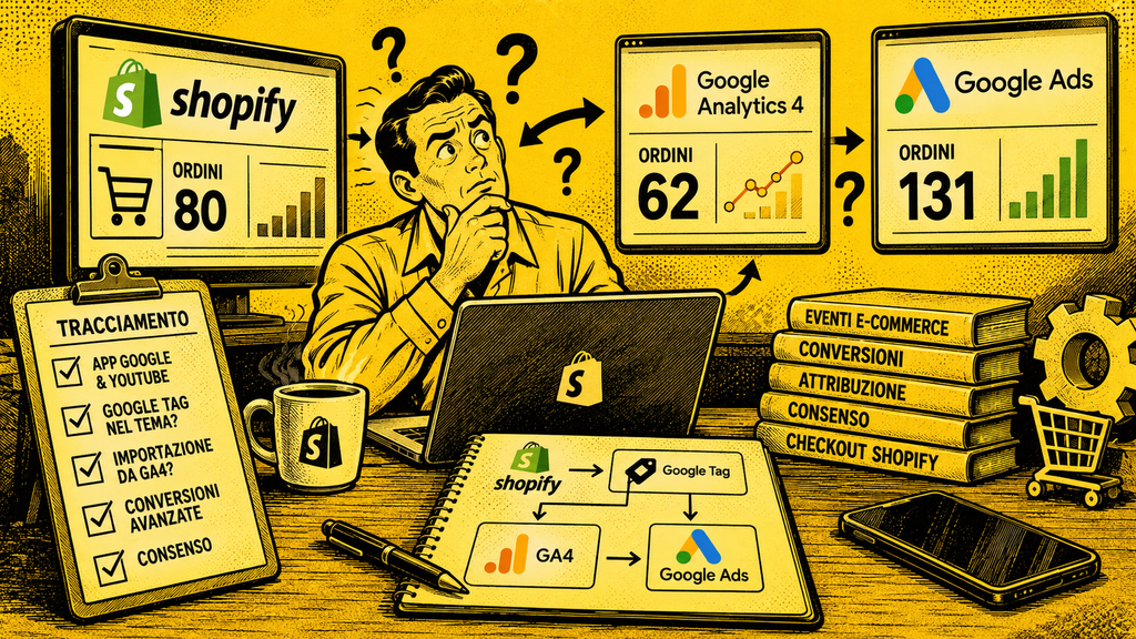 Tracciamento Google Ads e GA4 su Shopify